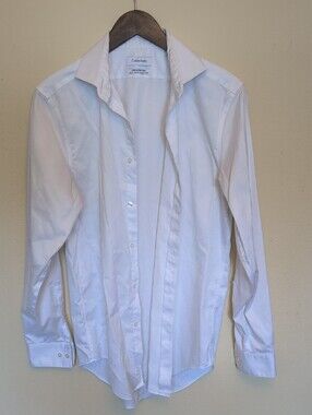 Calvin Klein Men's White Dress Shirt - Slim Fit 15 32/33